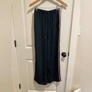 H&M Black Wide-Leg Track Pants with Side Stripe